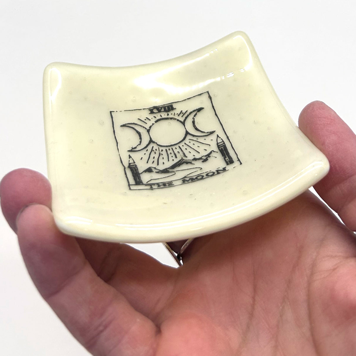 Tarot Card Handmade 2.75" Fused Glass Small Dish