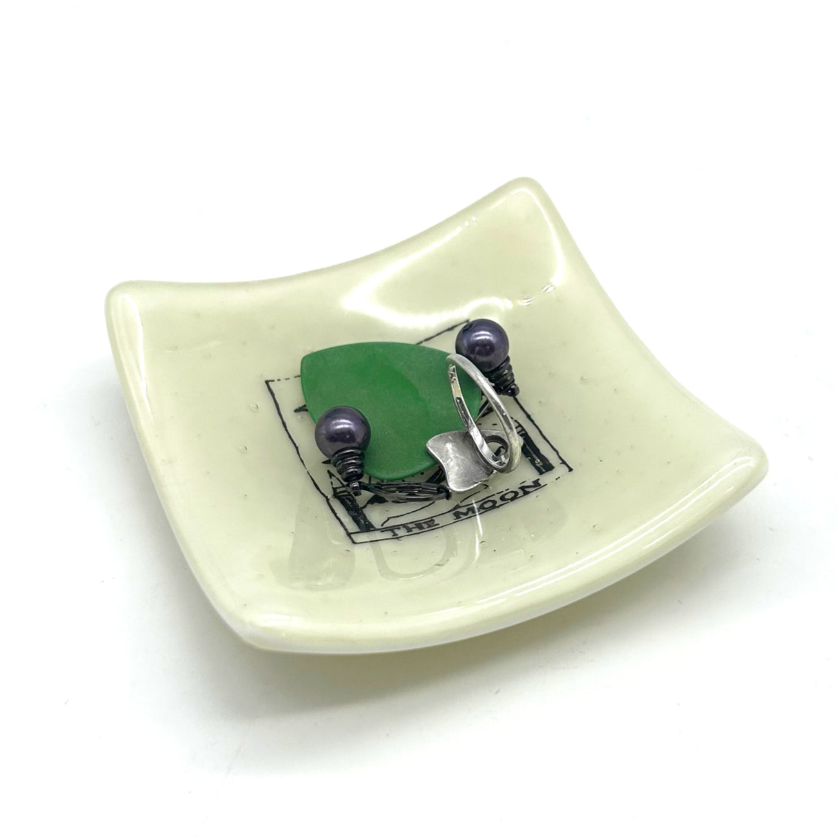 Tarot Card Handmade 2.75" Fused Glass Small Dish