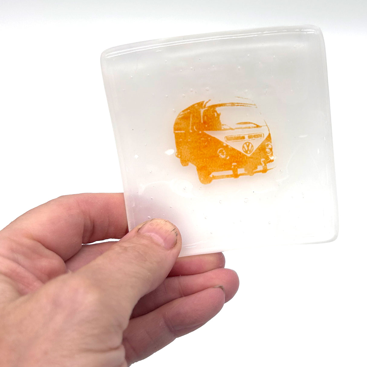 VW Van Handmade 2.75" Fused Glass Small Dish