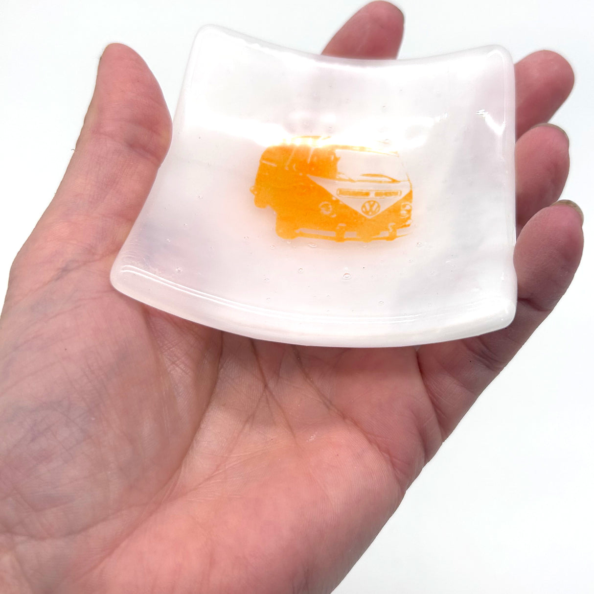 VW Van Handmade 2.75" Fused Glass Small Dish