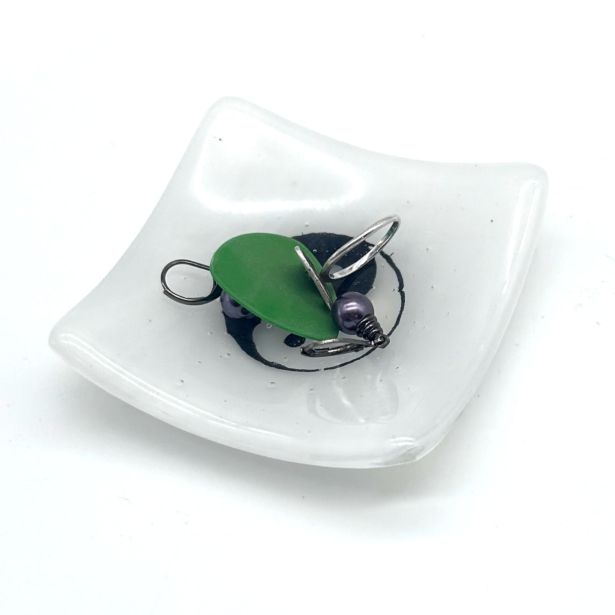 Yin Yang Handmade 2.75" Fused Glass Small Dish