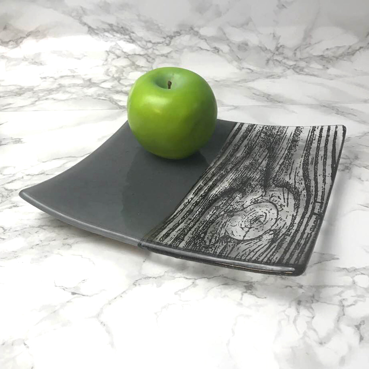 Woodgrain 8" Slumped Platter *discontinued*