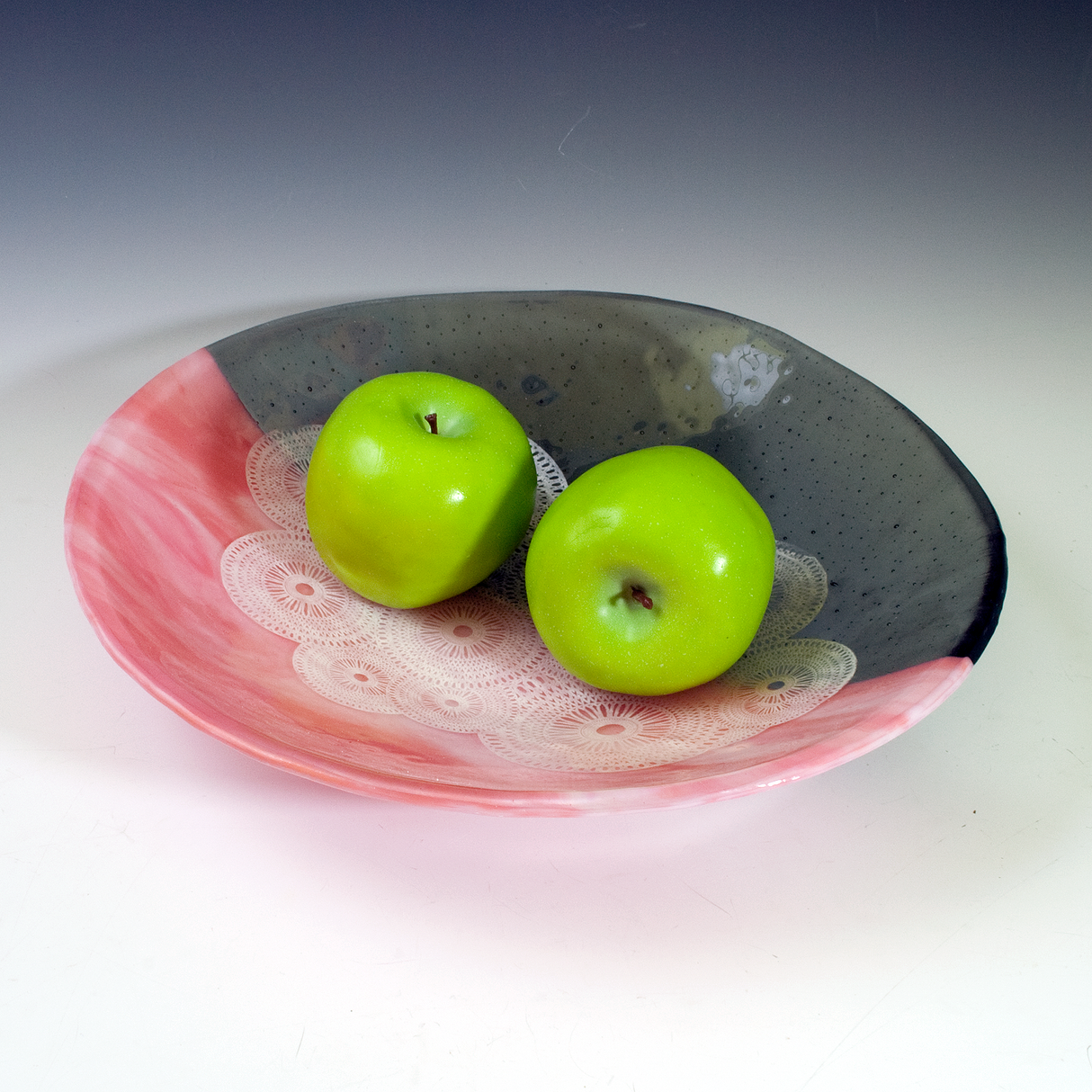 Custom Large 13" Fused Glass Serving Bowl