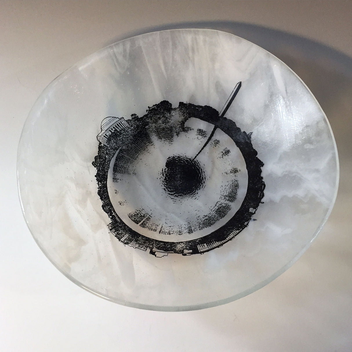 Custom Large City Skyline Bowl Made to Order