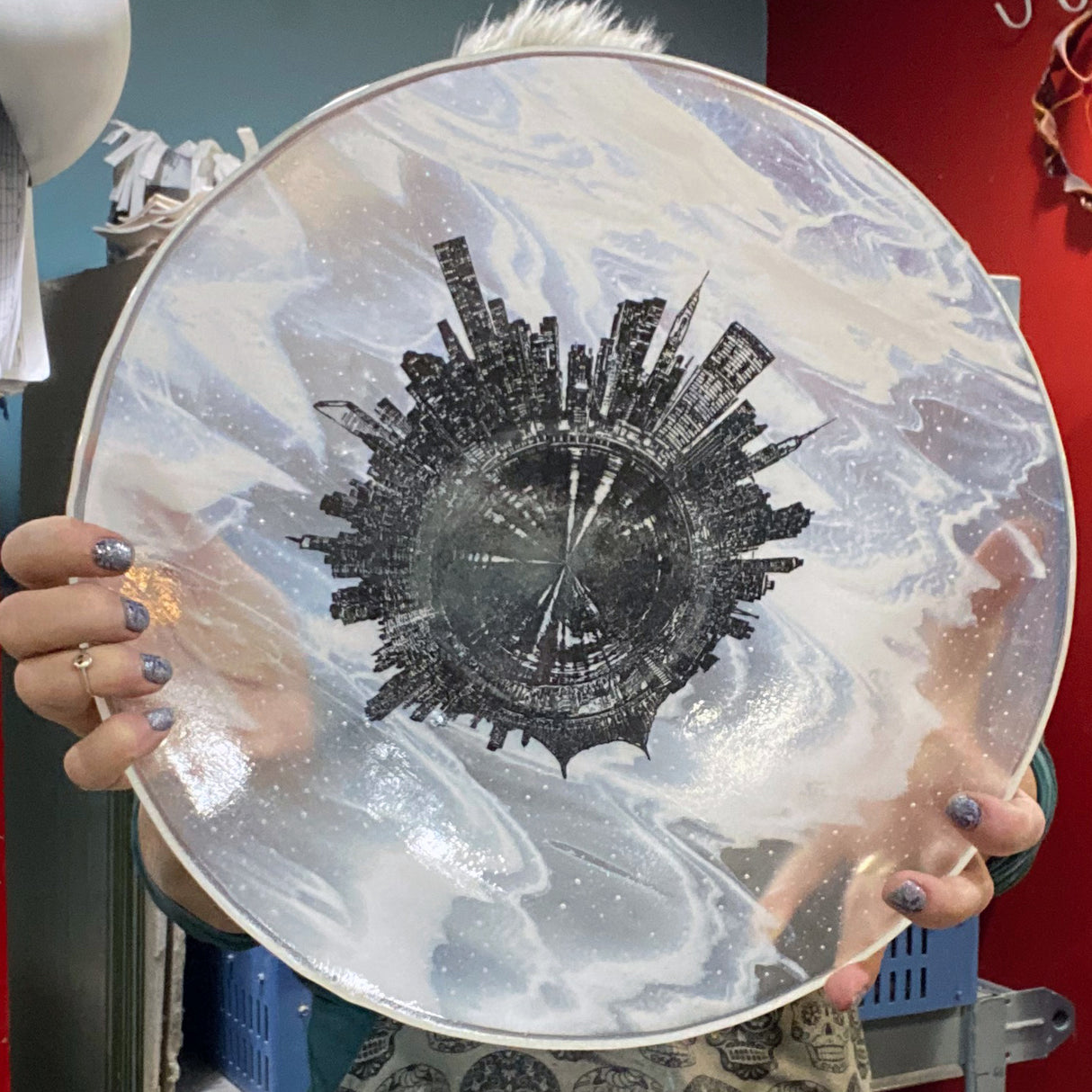 Custom Large City Skyline Bowl Made to Order