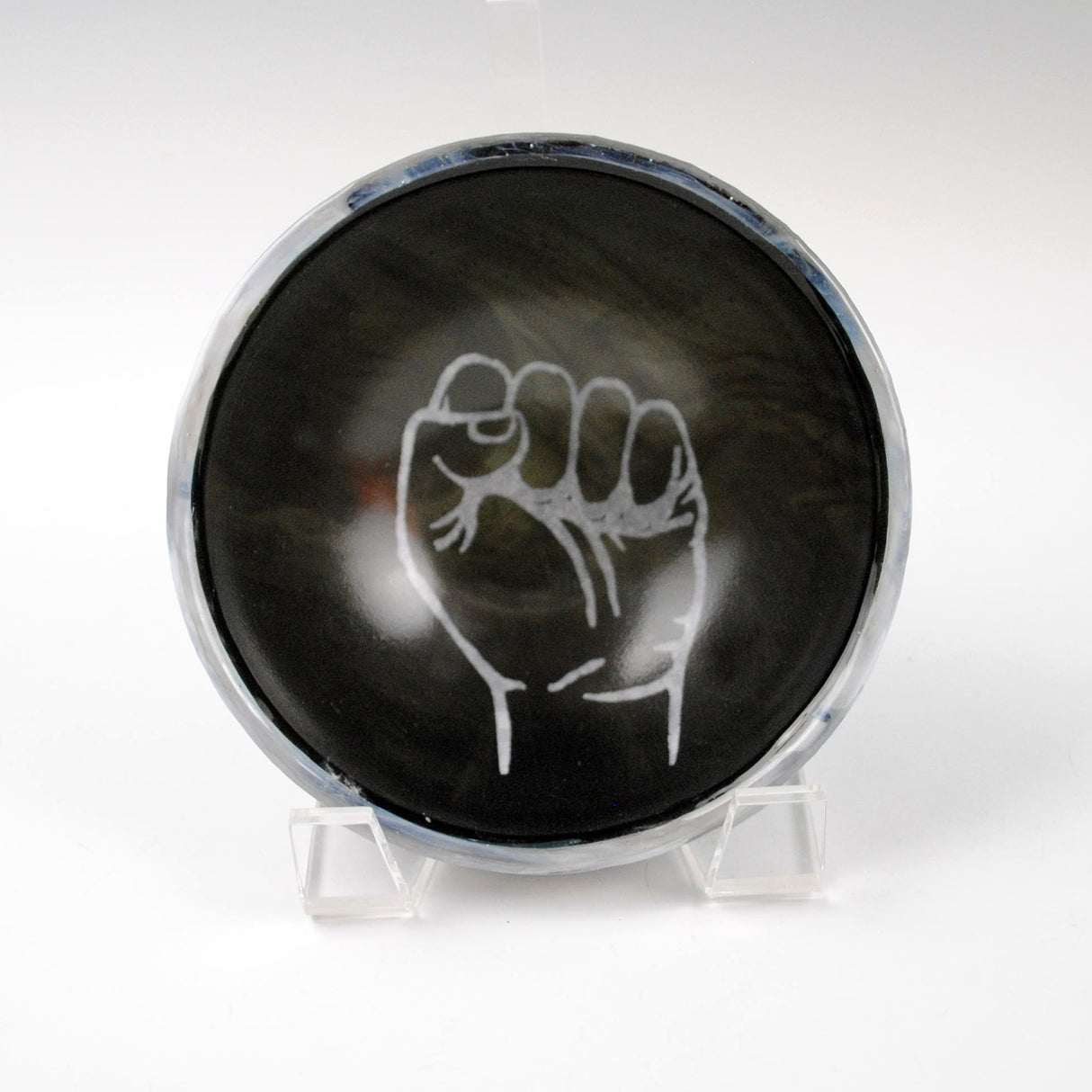Resist Sign Fused Glass 5" Small Bowl
