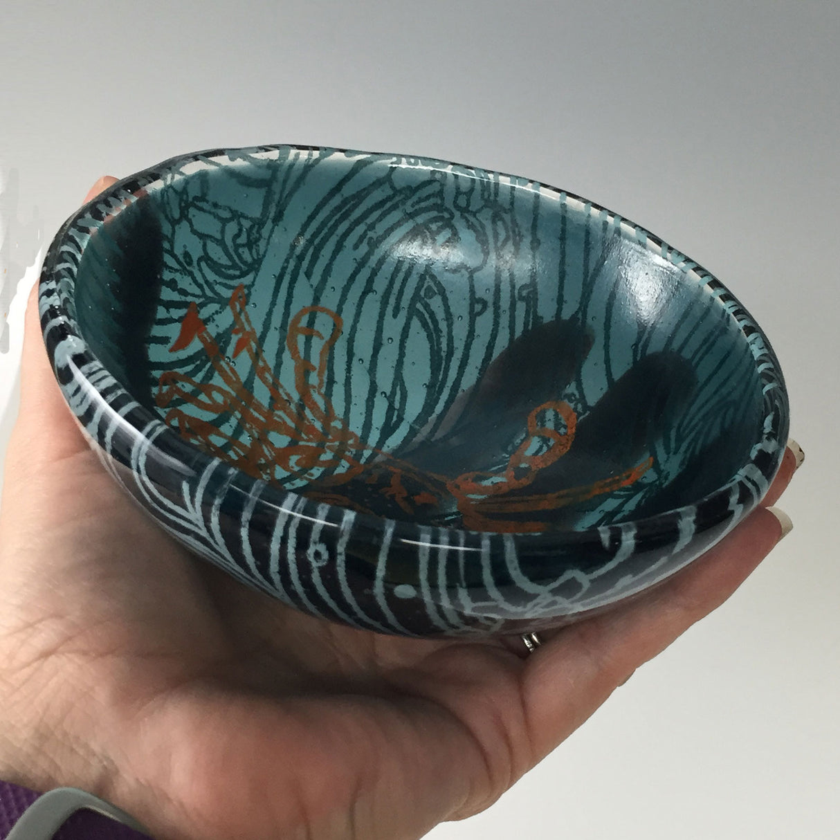 Maryland Crab Fused Glass 5" Small Bowl - made to order