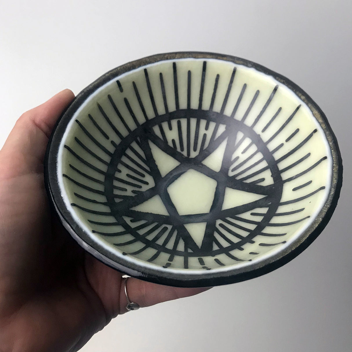 Pentagram Fused Glass 5" Small Bowl