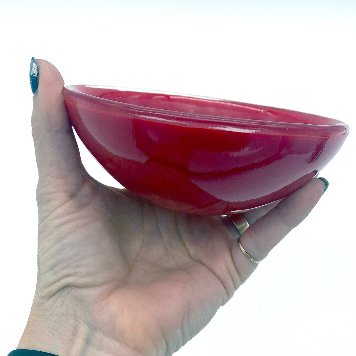 Turkey Flag Fused Glass 5" Small Bowl - made to order