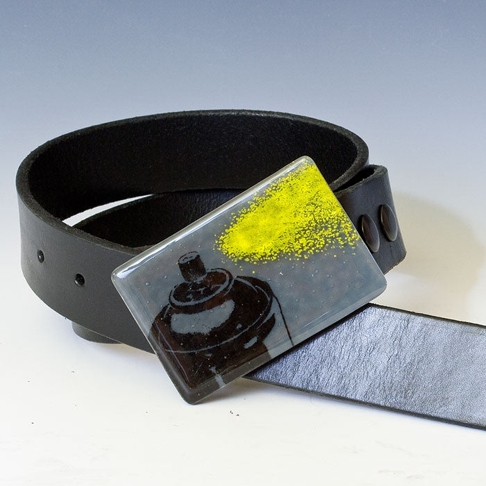 Spray Can Fused Glass Belt Buckle