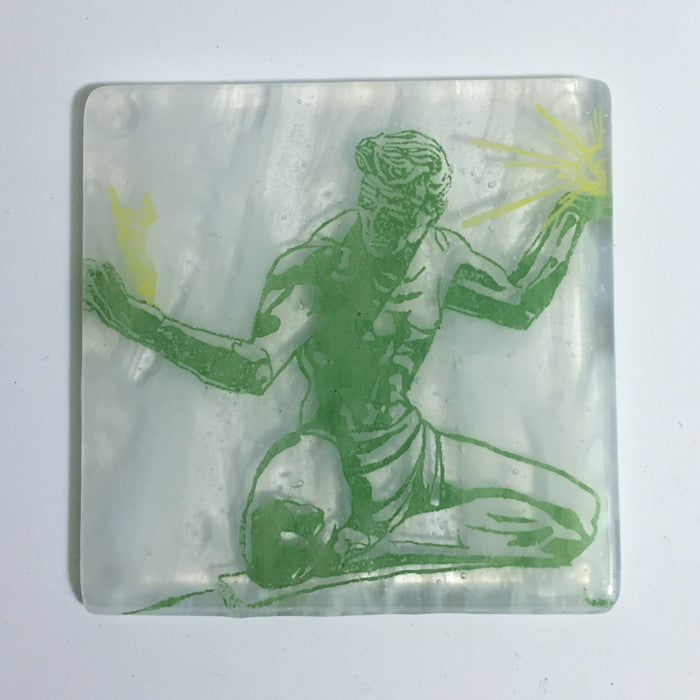 Detroit Spirit of Detroit Fused Glass 4" Single Coaster
