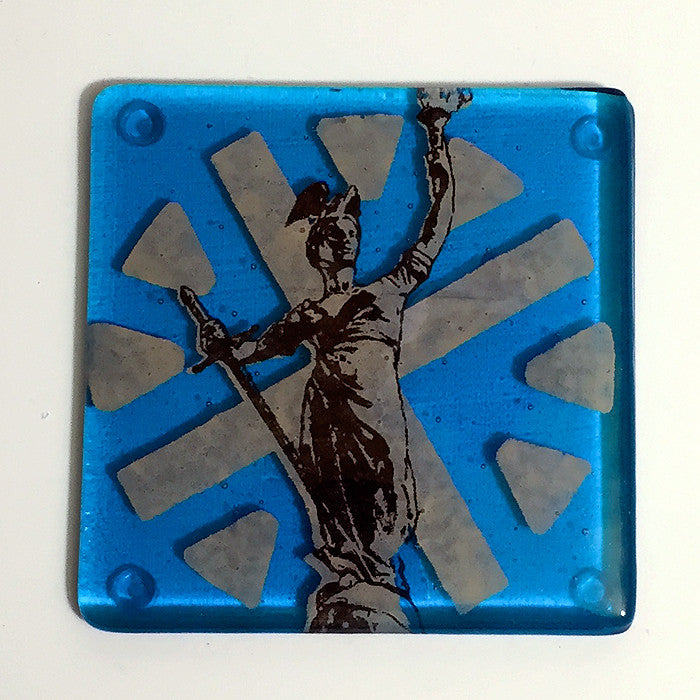 Indianapolis Soldiers and Sailors Fused Glass 4" Single Coaster