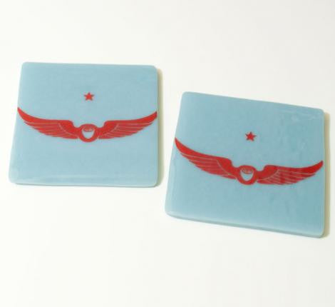Custom Fused Glass 4" Coaster 2-pack (same design)