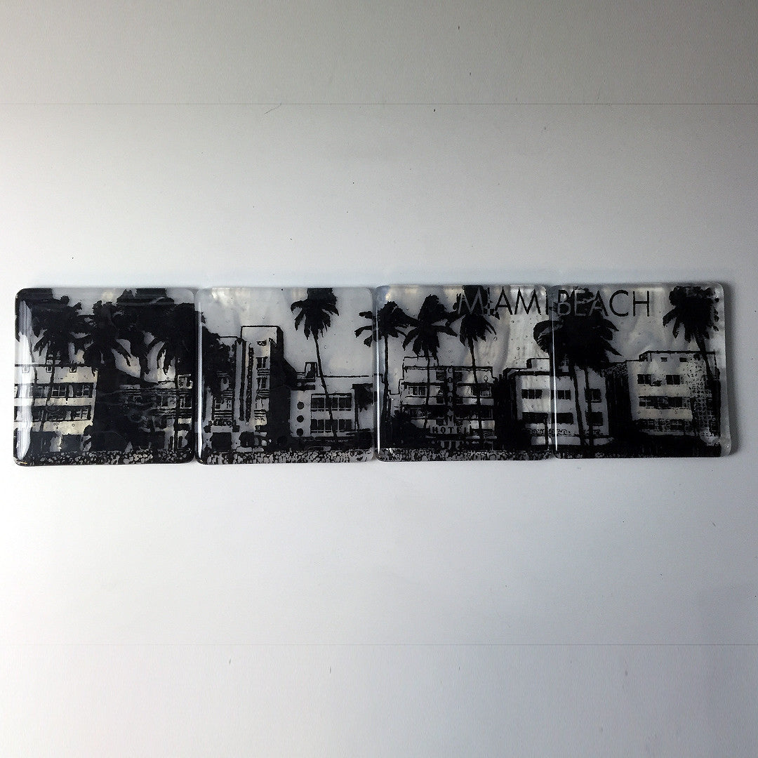 Miami Beach Skyline Coaster 4-Pack MADE TO ORDER