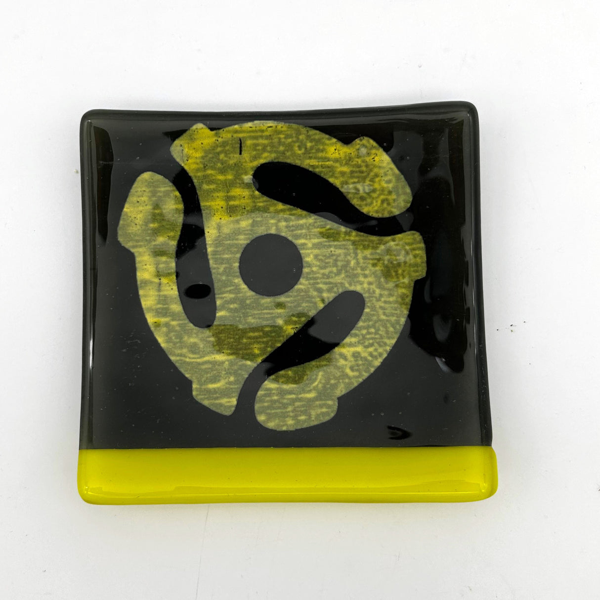 45 Record Adapter 4.5" Handmade Fused Glass Catch-all Dish