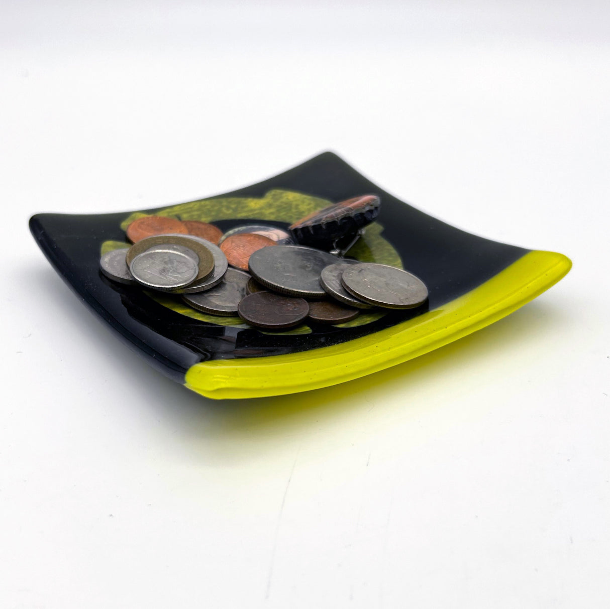 45 Record Adapter 4.5" Handmade Fused Glass Catch-all Dish