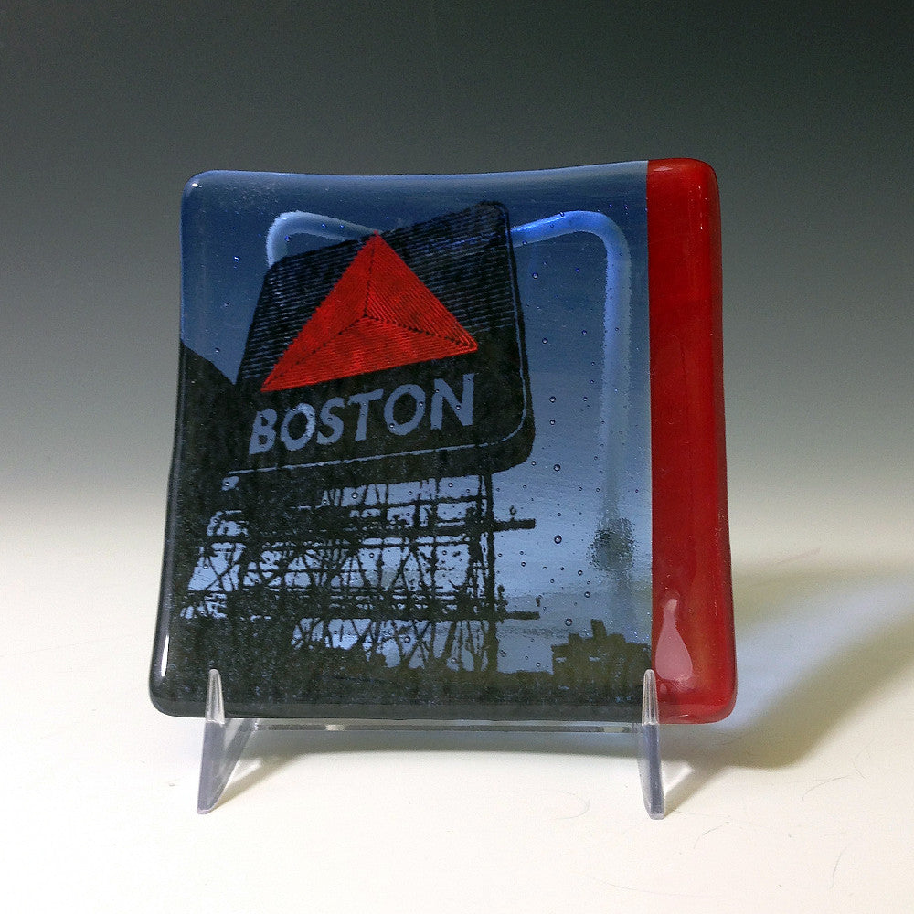 Boston Citgo Neon SIgn 4.5" Handmade Fused Glass Catch-all Dish