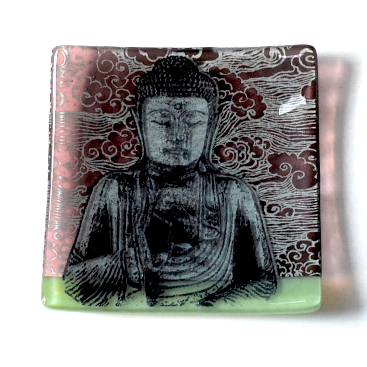 Buddha 4.5" Handmade Fused Glass Catch-all Dish