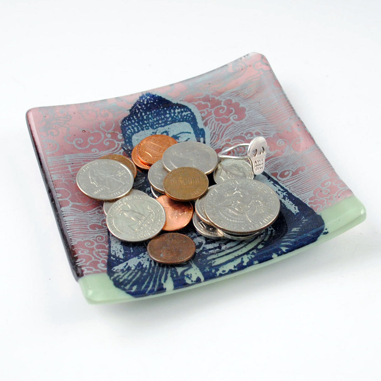 Buddha 4.5" Handmade Fused Glass Catch-all Dish