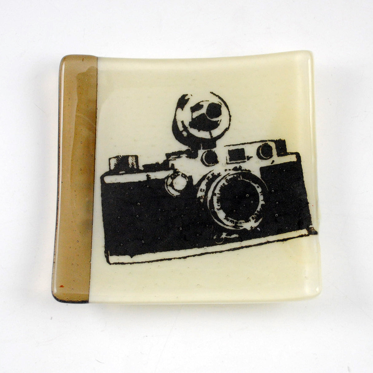 Camera 4.5" Handmade Fused Glass Catch-all Dish