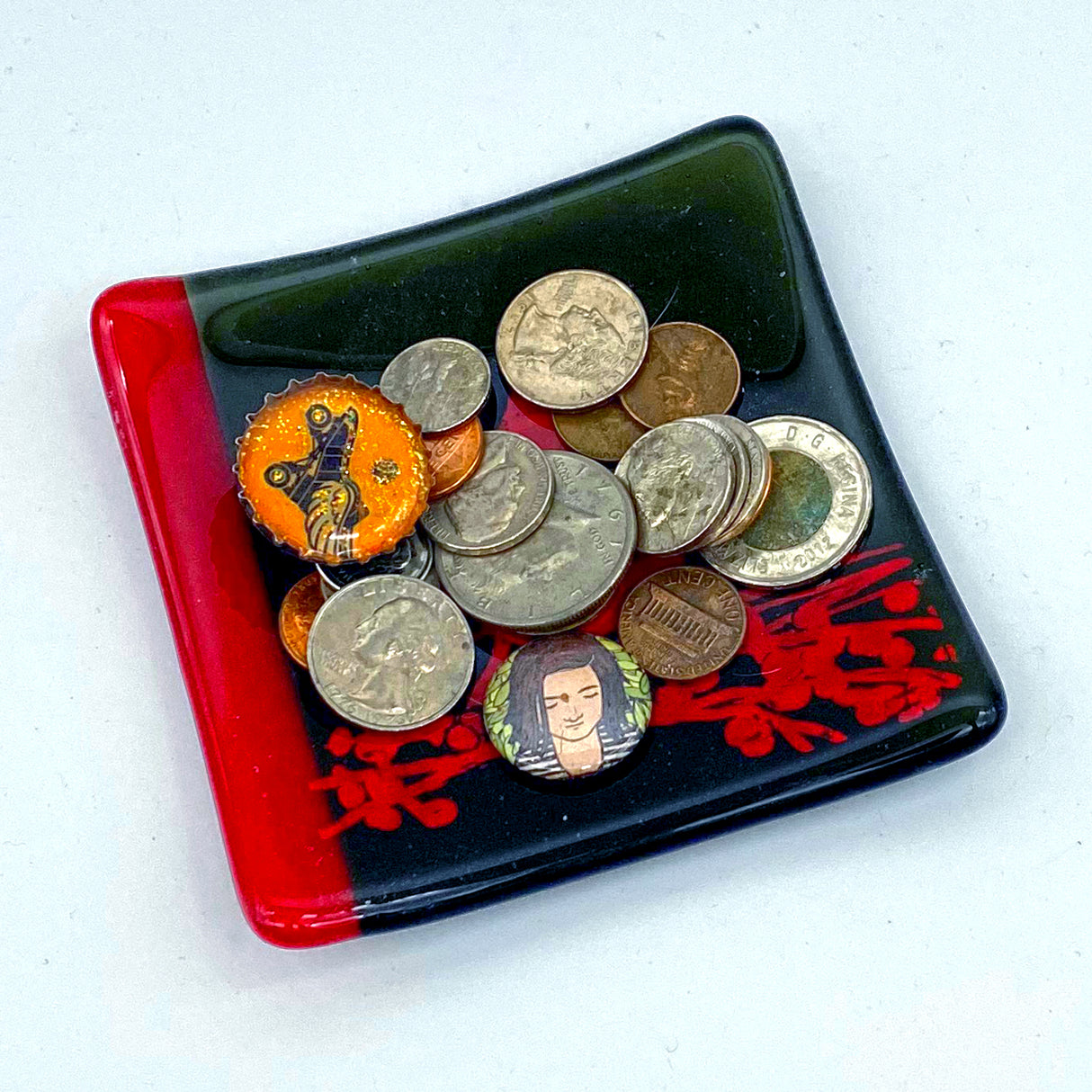 Birds | Cardinal 4.5" Handmade Fused Glass Catch-all Dish