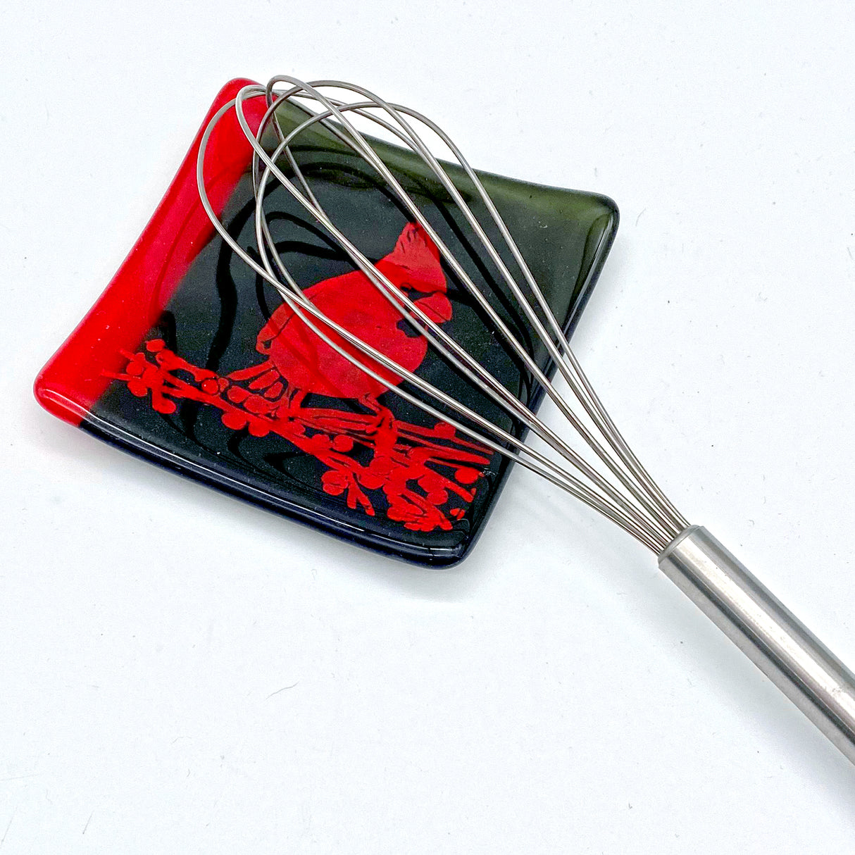 Birds | Cardinal 4.5" Handmade Fused Glass Catch-all Dish