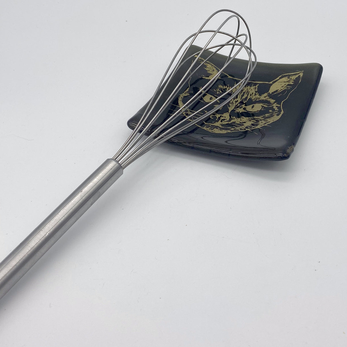 Black Cat 4.5" Handmade Fused Glass Catch-all Dish