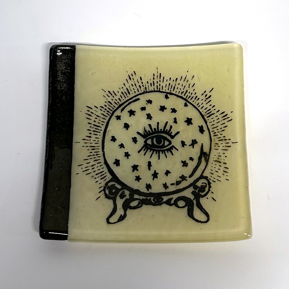 Crystal Ball 4.5" Handmade Fused Glass Catch-all Dish