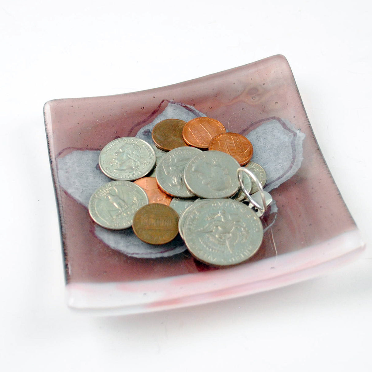 Cherry Blossom 4.5" Handmade Fused Glass Catch-all Dish