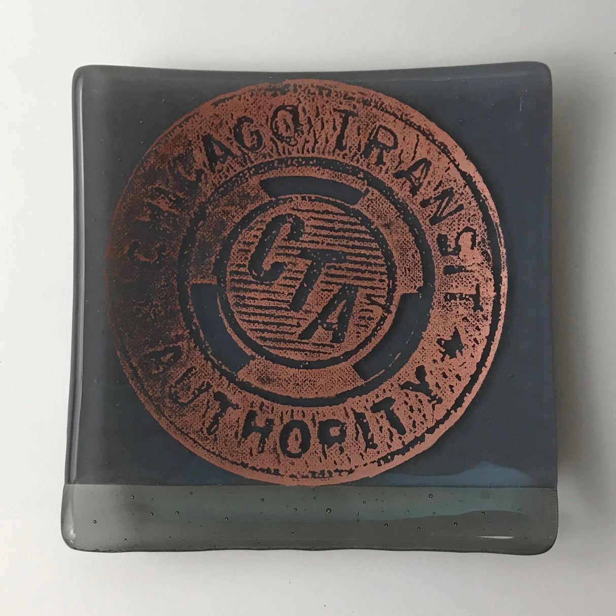 Chicago CTA Token 4.5" Handmade Fused Glass Catch-all Dish