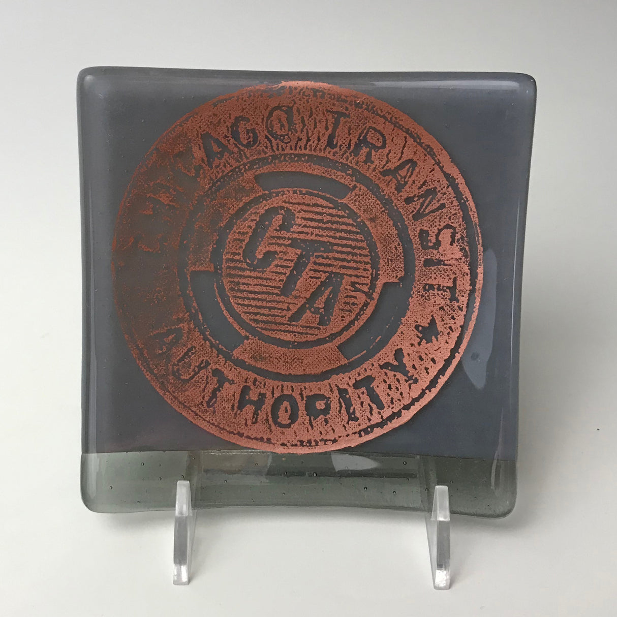 Chicago CTA Token 4.5" Handmade Fused Glass Catch-all Dish