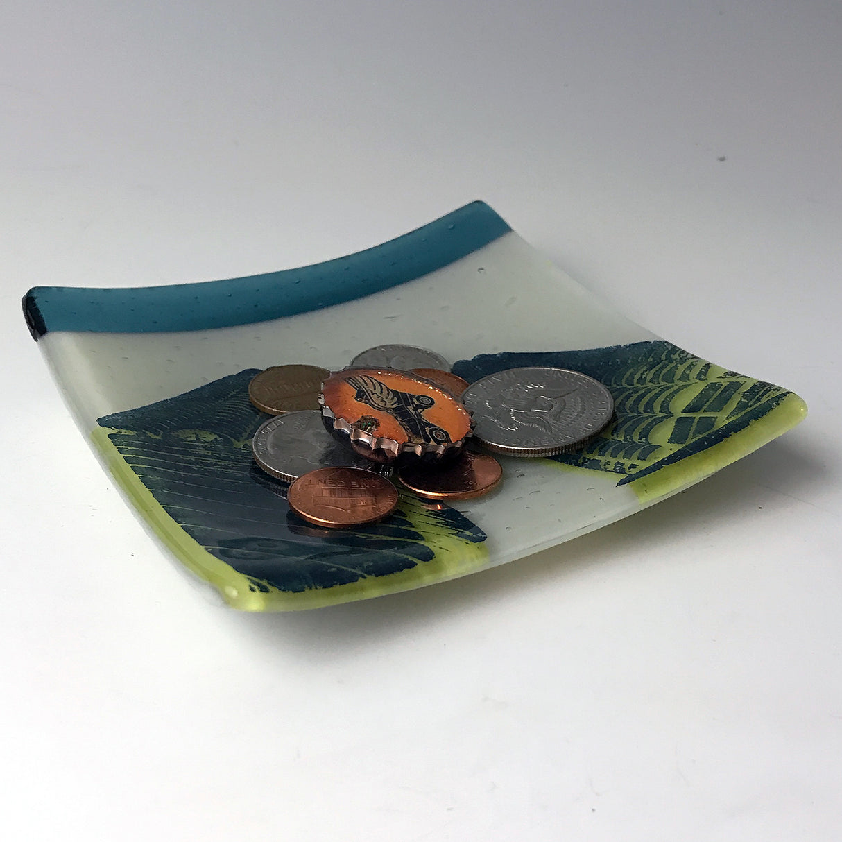 Chicago Marina City 4.5" Handmade Fused Glass Catch-all Dish