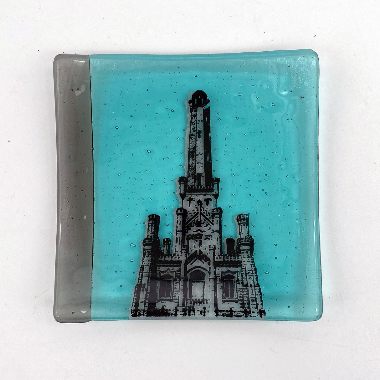 Chicago Water Tower 4.5" Handmade Fused Glass Catch-all Dish