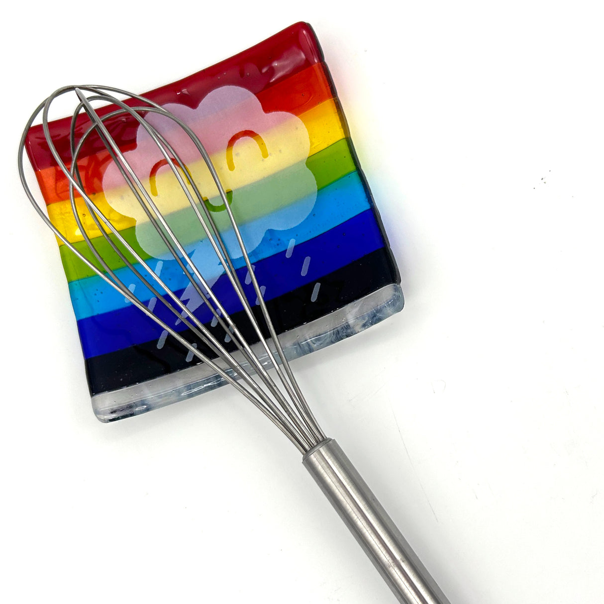 Celestial Happy Cloud 4.5" Handmade Fused Glass Catch-all Dish