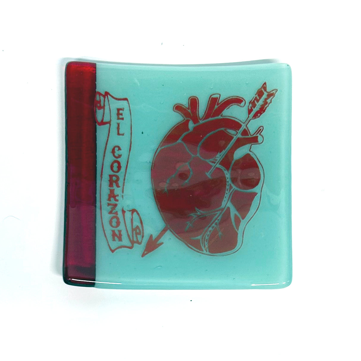 Corazon 4.5" Handmade Fused Glass Catch-all Dish