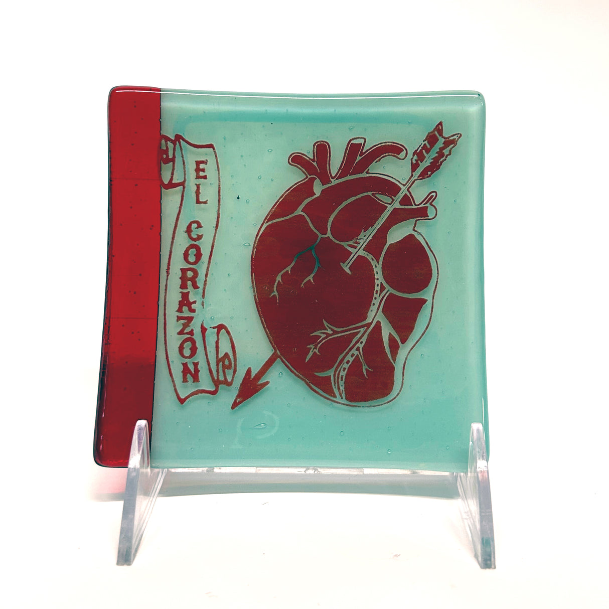 Corazon 4.5" Handmade Fused Glass Catch-all Dish