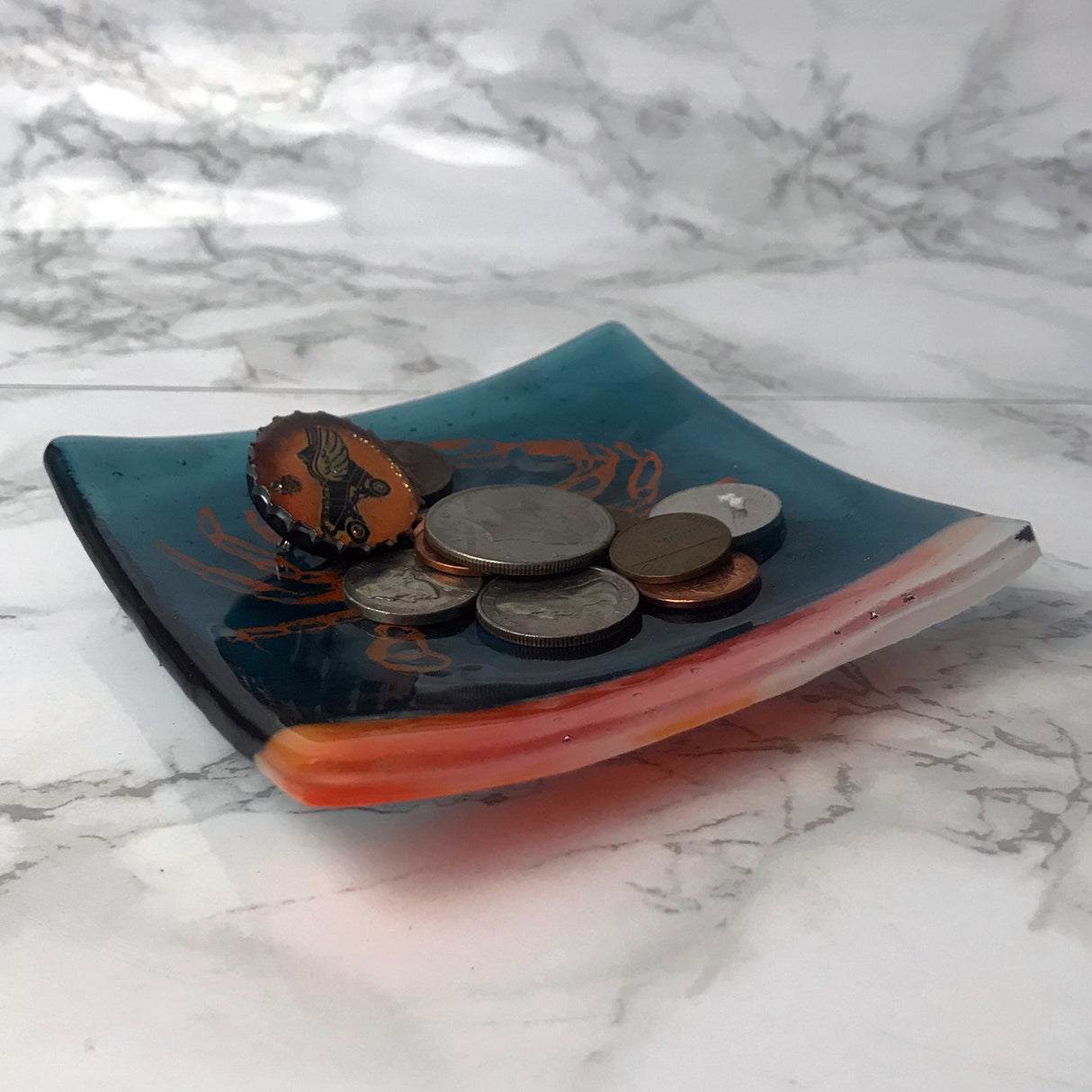 Maryland Crab 4.5" Handmade Fused Glass Catch-all Dish - made to order