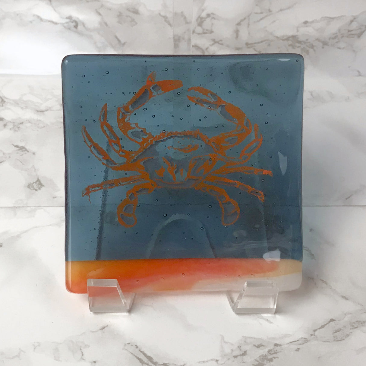 Maryland Crab 4.5" Handmade Fused Glass Catch-all Dish - made to order