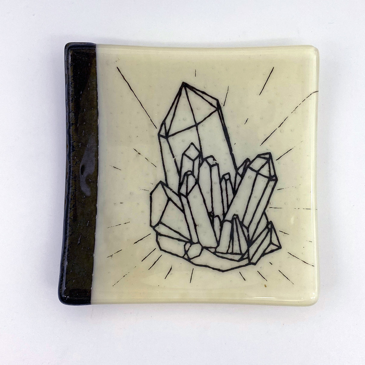 Crystals 4.5" Handmade Fused Glass Catch-all Dish