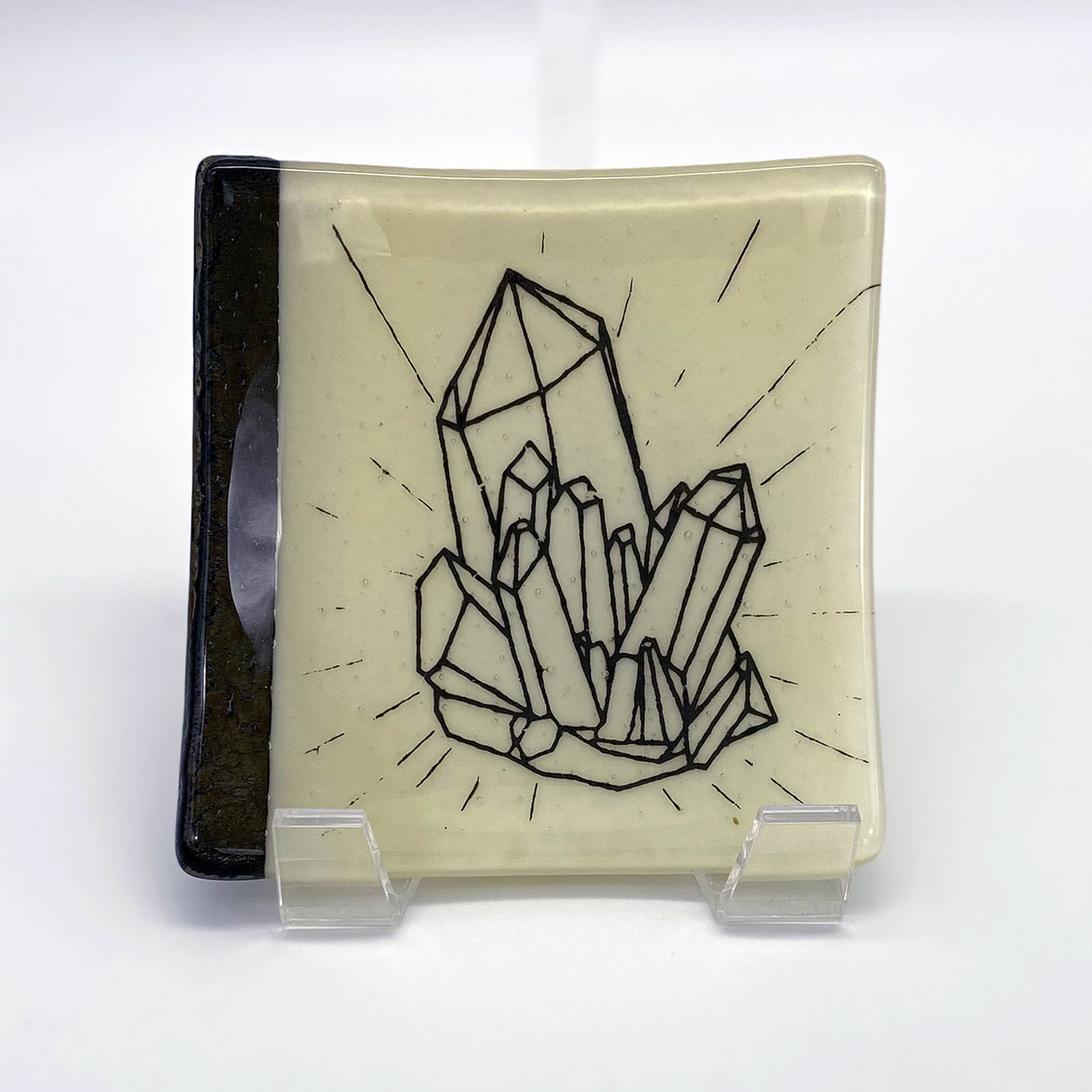 Crystals 4.5" Handmade Fused Glass Catch-all Dish