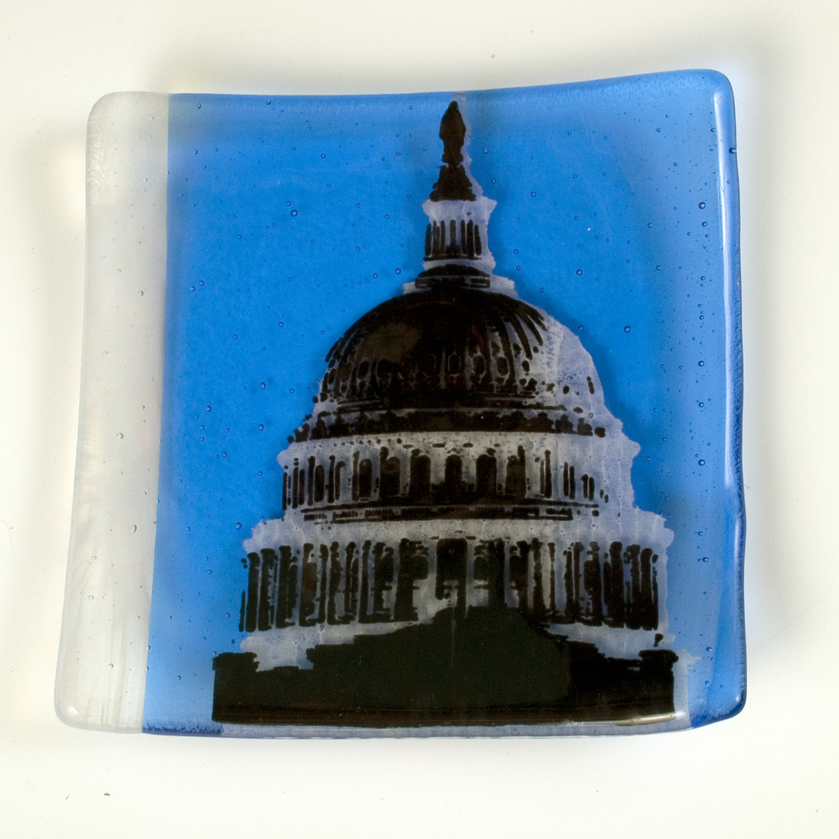 Washington DC Capitol Dome 4.5" Handmade Fused Glass Catch-all Dish