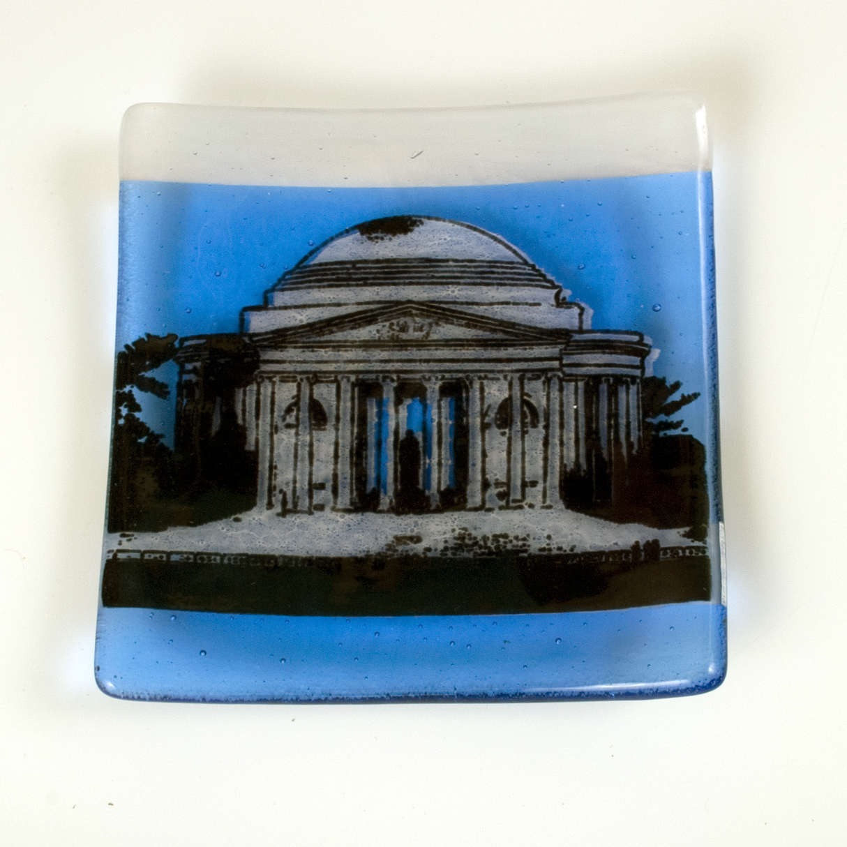 Washington DC Jefferson Memorial 4.5" Handmade Fused Glass Catch-all Dish