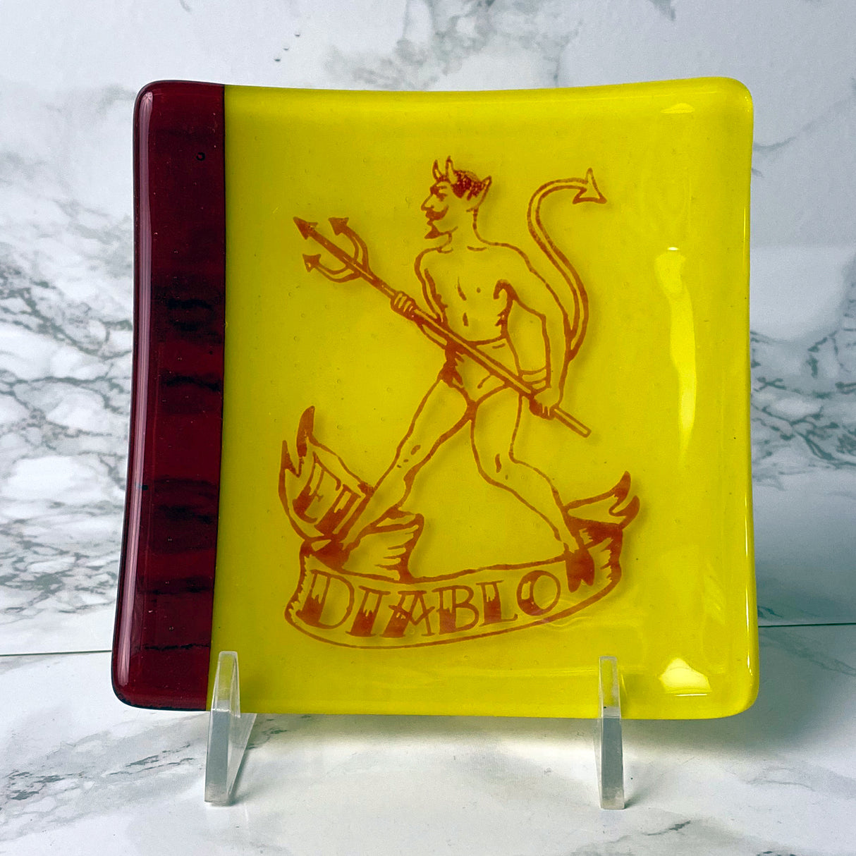 Diablo 4.5" Handmade Fused Glass Catch-all Dish