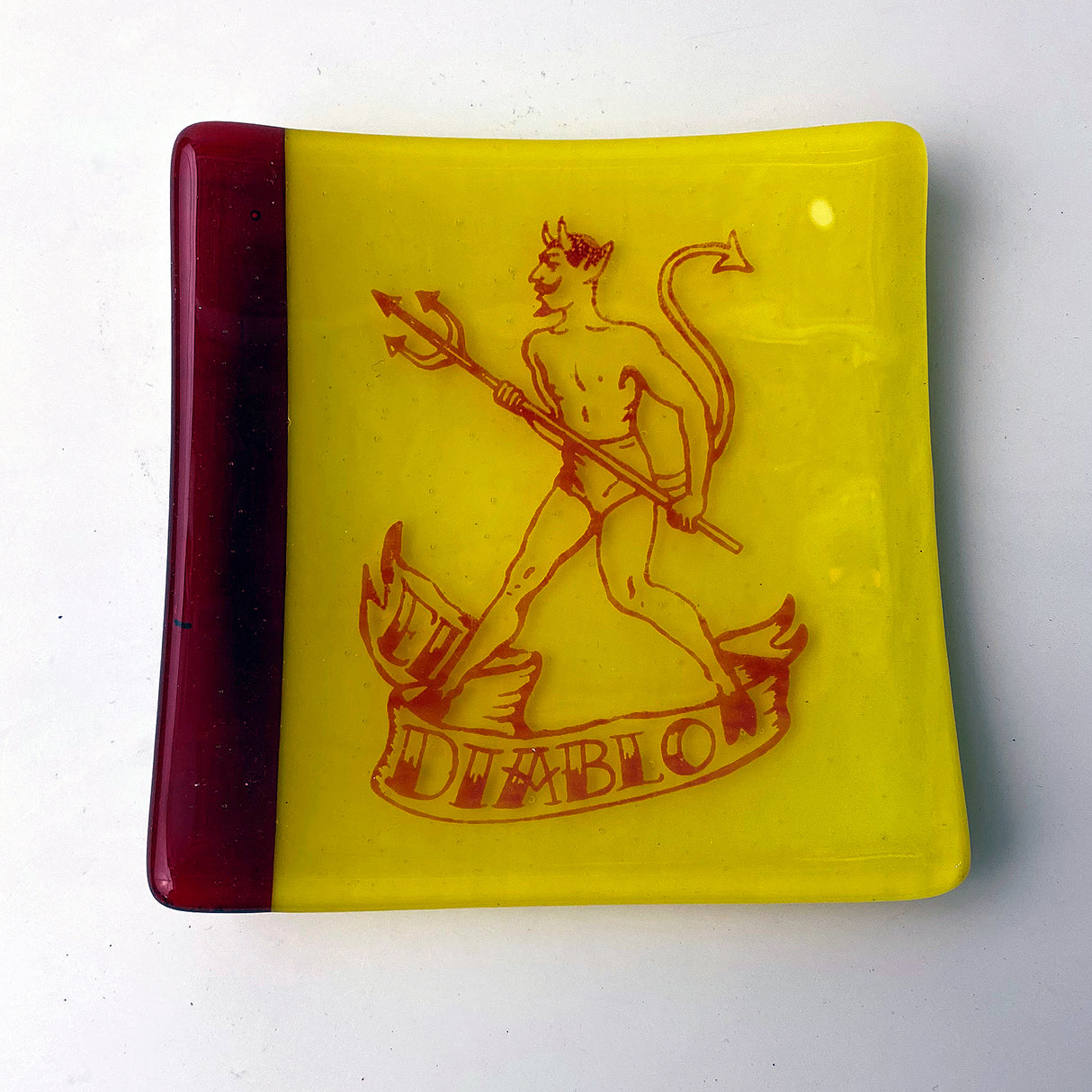 Diablo 4.5" Handmade Fused Glass Catch-all Dish