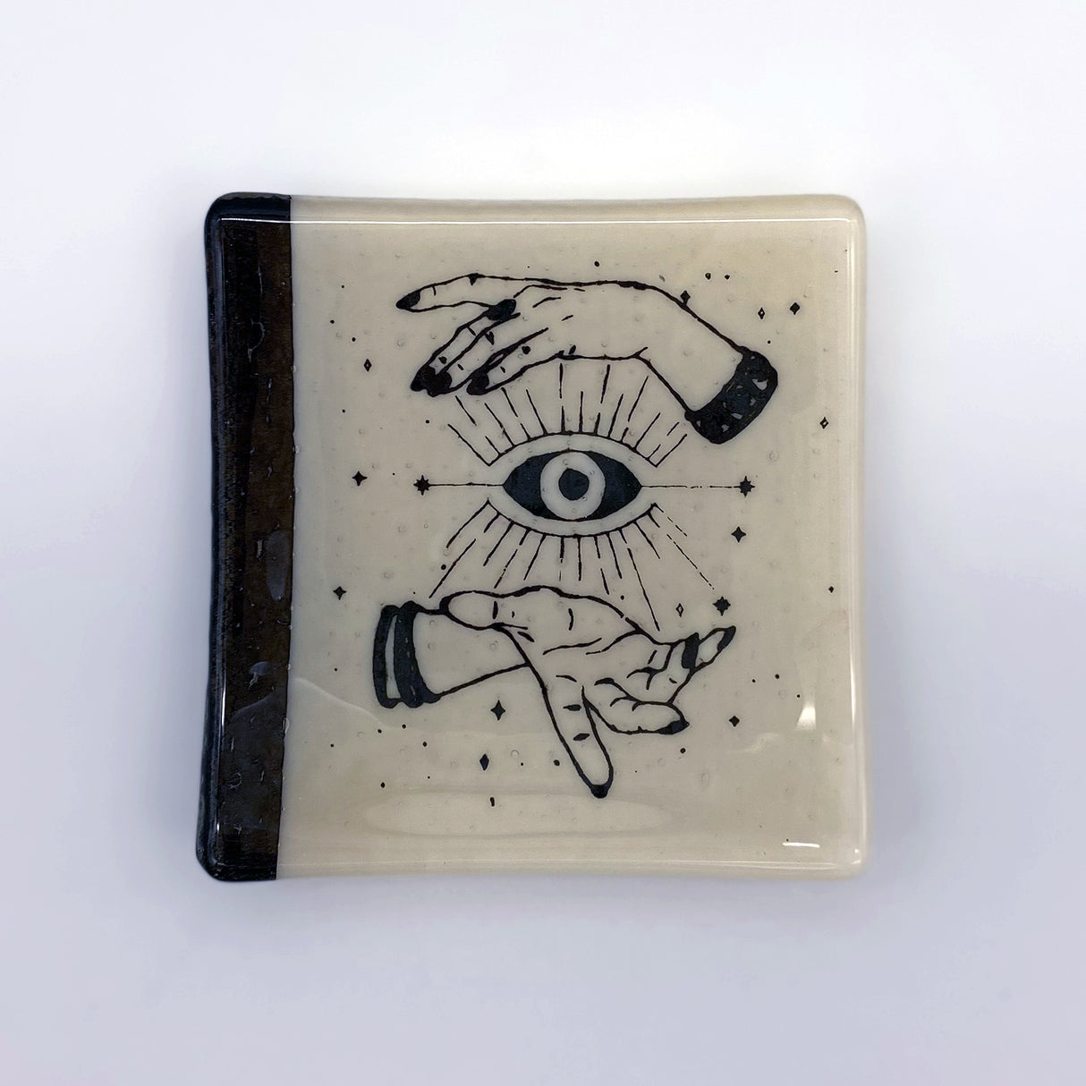 Evil Eye 4.5" Handmade Fused Glass Catch-all Dish