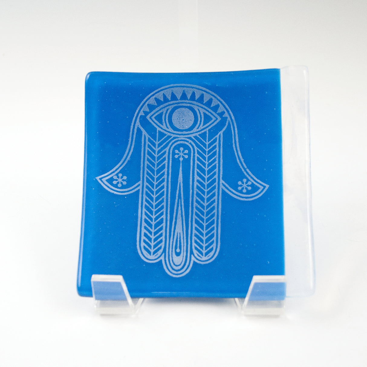 Hamsa 4.5" Handmade Fused Glass Catch-all Dish