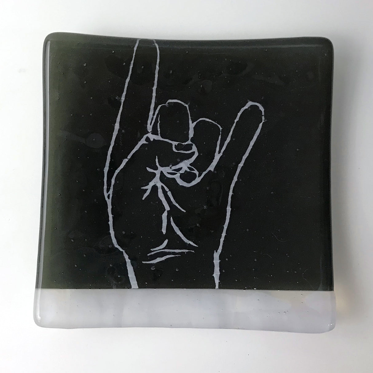 Horns 4.5" Handmade Fused Glass Catch-all Dish