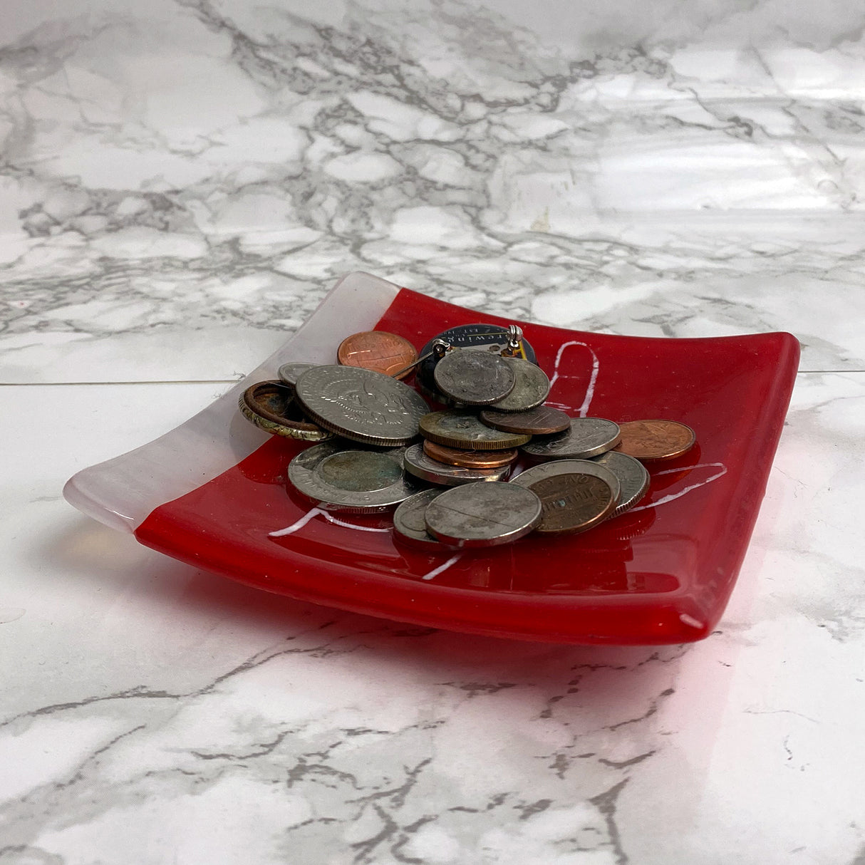 ILY I Love You 4.5" Handmade Fused Glass Catch-all Dish