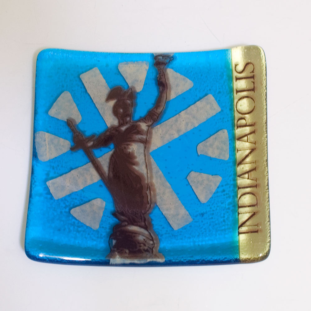 Indianapolis Souldiers and Sailors 4.5" Handmade Fused Glass Catch-all Dish