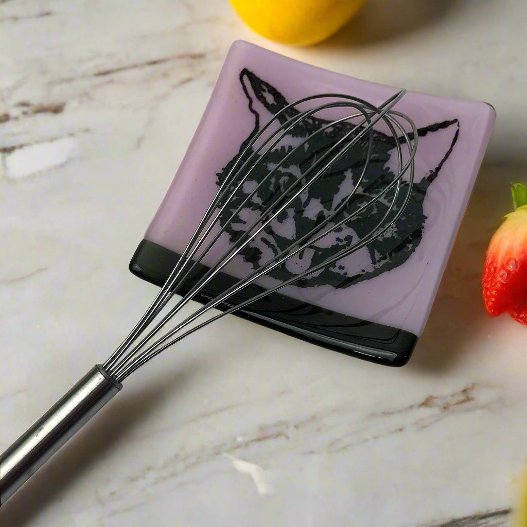 Kitty 4.5" Handmade Fused Glass Catch-all Dish (discontinued color)